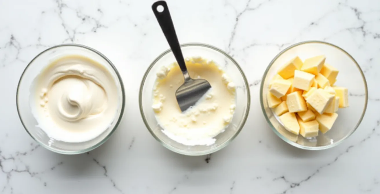 Time-lapse style visual showing the progression from smooth cream to over-churned butter texture