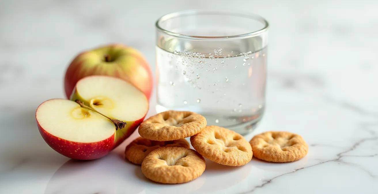 Minimalist arrangement of neutral palate cleansing items for coffee tasting preparation