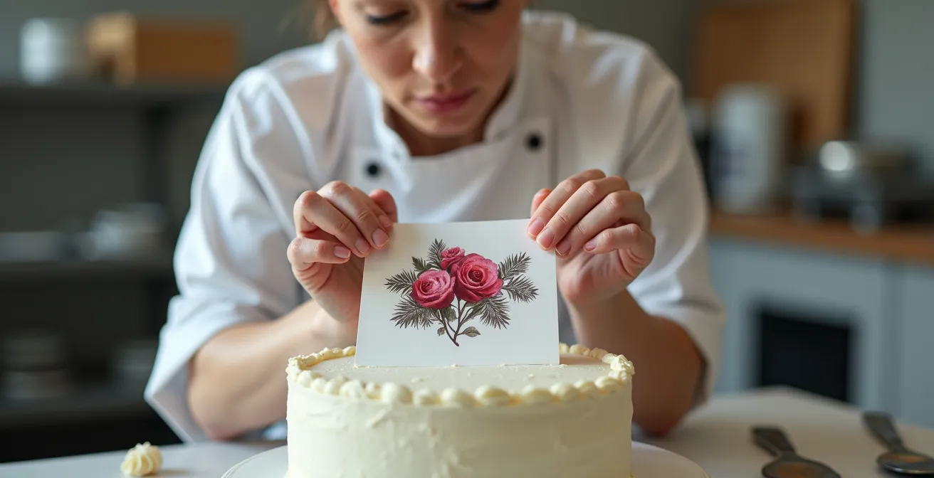 Side-by-side comparison showing crisp edible print versus moisture-blurred version