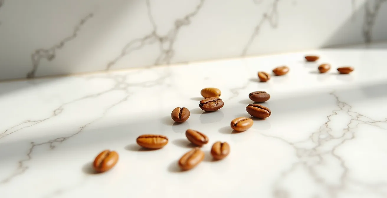 Light roasted Sidamo coffee beans with visible golden-yellow tones