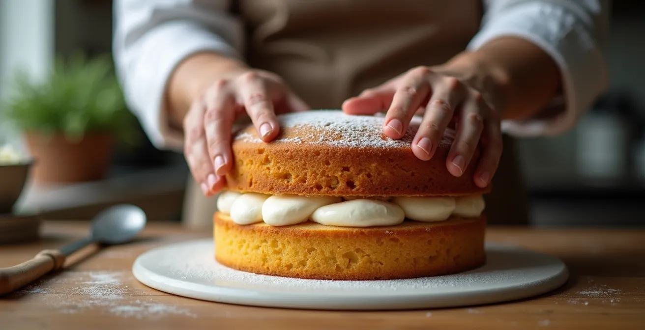 Professional timeline showing three-day cake assembly process